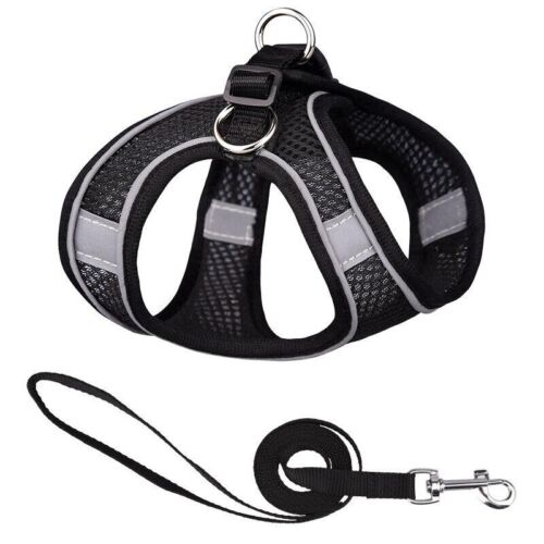 Reflective Dog Harness Nylon No Pull Pet Collars leash Vest Puppy Cat Breathable - Picture 24 of 26