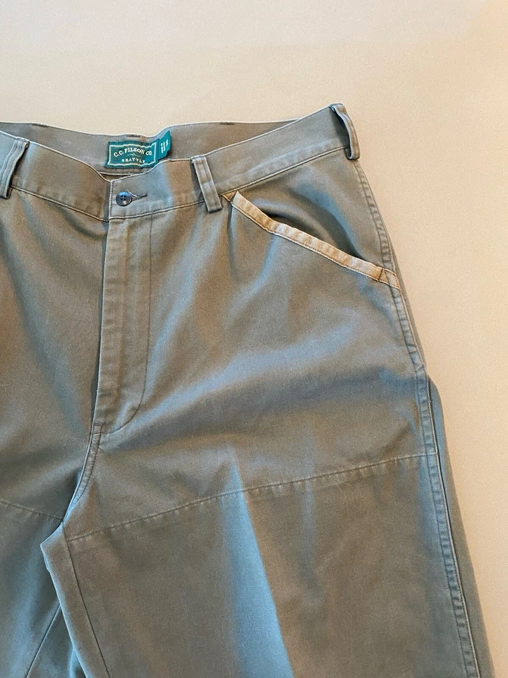 De colección C.C. Pantalones de trabajo Filson con ribete de cuero de doble rodilla para hombre 36 crudo 100 % algodón Foto 4 de 4