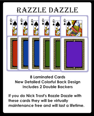 RAZZLE DAZZLE CUSTOM LAMINATED CARDS ONLY FOR NICK TROSTS PACKET TRICK
