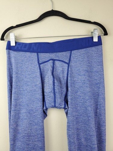 NIKE PRO Dri Fit Mens Large Athletic COMPRESSION TRAINING LEGGINGS Blue - Picture 3 of 9