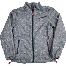NEW BALANCE Womens Small Full Zip Lightweight Windbreaker Running Jacket Gray
