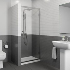 Framed Hinged Shower Enclosure Door Walk-In 8mm Tray & Waste 760/800/900/1000