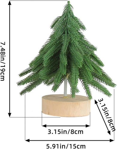 Mini Christmas Tree Artificial Tabletop Christmas Tree with Wooden Base Xmas ... - Picture 4 of 12