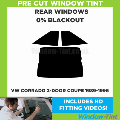 For VW Corrado 2-door Coupe 1989-1996 Pre Cut Window Tint Rear 0% Blackout Film - Picture 1 of 10