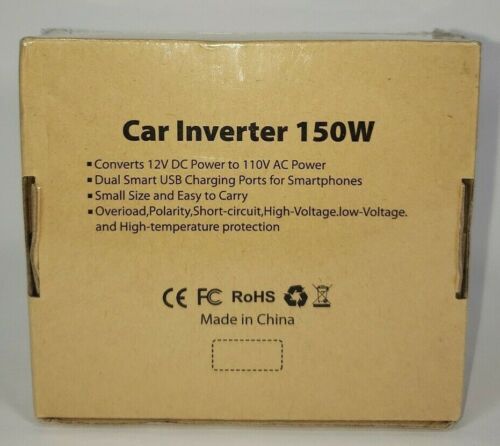 Enkey Inverter Auto 150W - DC 12V a AC 110V con Doppia Ricarica USB Nuovo in Scatola - Foto 3 di 4