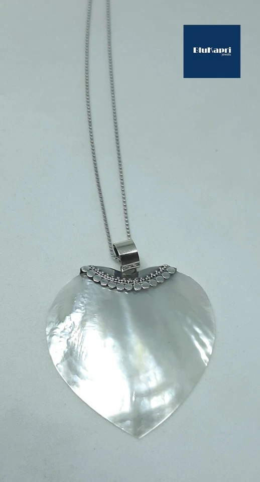 Collana Donna  in Argento 925 MERAVIGLIOSO Cuore madreperla - Immagine 3 di 4