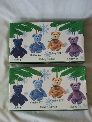 Ty Jingle Beanies 2 Boxed Sets Clubby Edition Bears Collection 8 Ornaments 2001 - Picture 4 of 6