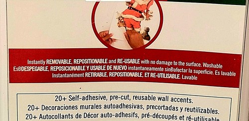 Christmas Santa Holiday Wall Decals Décor Peel Stick Removable 22pc Roommates - Picture 12 of 12