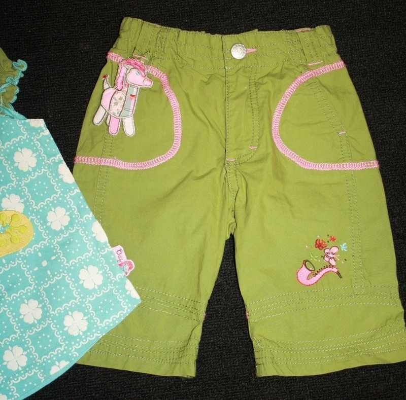 OILILY Verano del Amor Bordado Verano Capri Pantalones/Top Conjunto Niña Talla 86 18-24 M Foto 3 de 3