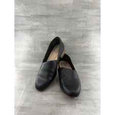 Clarks Collection Black Leather Slip On Loafers Comfort Shoes Women Sz 6.5M