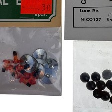 Vintage Nicole Industries Animal Eyes Dolls Toys Craft DIY Plastic NEW Old Stock