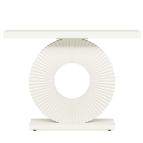 Modern Console Table with Geometric Base Narrow Long Wood Entryway Furniture - Picture 7 of 7