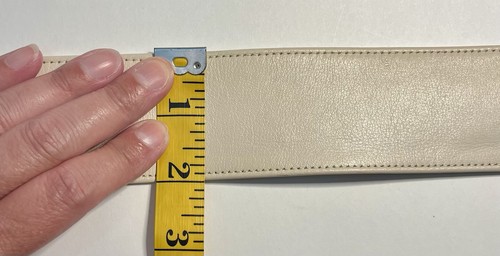 Vintage 80er Yves Saint Laurent Leder Gürtel Damen beige breite Schnalle klein - Bild 16 von 18