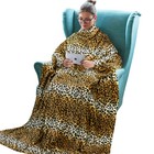 Wearable Blanket Adult, Sunggle Blanket with Sleeves, Reading Full Blanket, C...