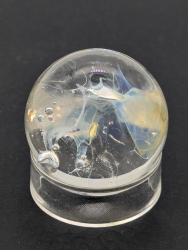Handmade Glass Marble Blue Iridescent Implosion Art 33mm - Picture 5 of 5
