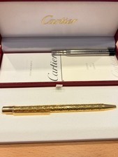Penna a sfera Cartier 2C Deco oro autentica vintage regalo limitato