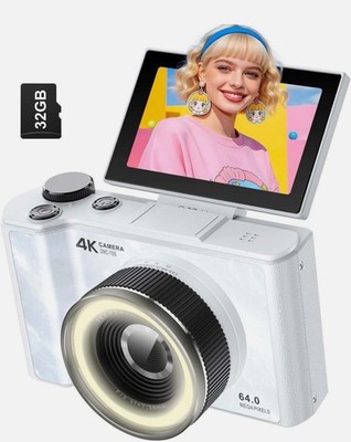 W&O 4K Digital Camera for Photography Video 64MP Auto-Focus Anti-Shake Vlogging