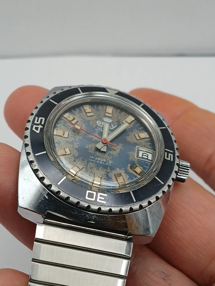 De colección ORLY Prestige 17 Joyas Buzo Incabólico Mar Profundo Día-Fecha Automático  Foto 4 de 4