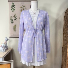 Y2k Victorias Secret Sheer Floral Robe Romantic Fairy Whimsy Dolly Coquette XS S