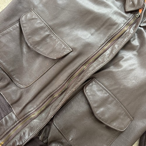 Vintage Mens Size 42L (Fits M) Cooper A-2 Goatskin Leather Ideal Flight Jacket - Picture 9 of 19