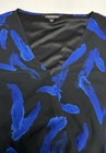Express Women’s Black Blue Feather Romper Size XS Long Sleeve V-Neck — photo 6