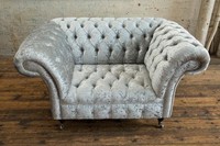 Chesterfield Sessel Fernseh Couch 1 Sitzer Sofa Textil Ohrensessel Stoff Couchen