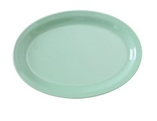 Yanco China NS-513G Nessico Green Melamine 13" x 8.5" Oval Narrow Rim Platter