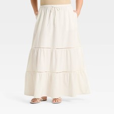 Women's Tiered Maxi A-Line Skirt - Ava  Viv