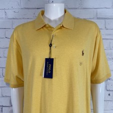 Ralph Lauren Polo Shirt Men's 2XB Big Polo Short Sleeve Yellow Pony Prep NWT