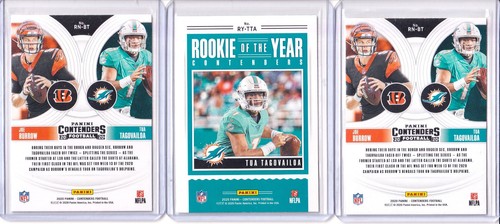Joe Burrow Tua Tagovailoa 3 Card Rookie Lot 2020 Panini Contenders RC Numbers - Picture 2 of 2