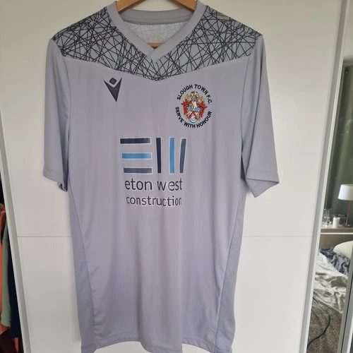 Slough Town FC Football Shirt - Macron - Grey/Black - Size XL - Non League