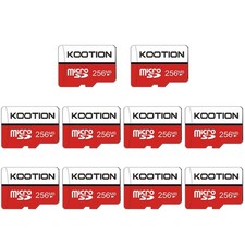  Not 256 GB 256 MB Micro SD Card 10-Pack, KOOTION 256MB x10, White, Red