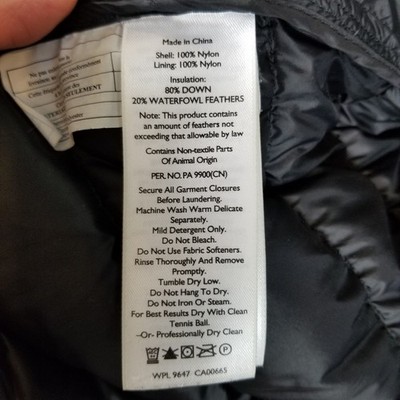Eddie Bauer EB650 Mens Down Puffer Jacket Black Full Zip Pockets