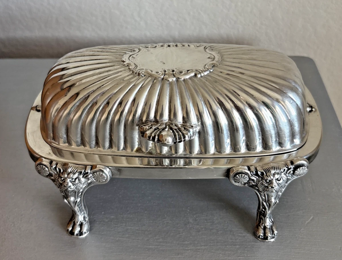 FB Rogers Silver Coin Antique US Silver-Plated Butter Dishes for