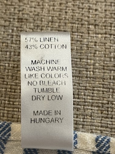 Set Of 3 Flax Linen Cotton Kitchen Towels Blue Stripe PANNON HUNGARY - Picture 4 of 7
