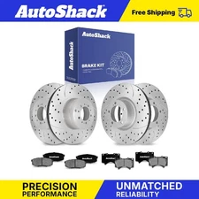 Front Rear Drilled Slotted Brake Rotors Ceramic Pads for Toyota Tundra V8