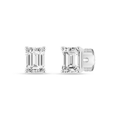 Lab-Grown Diamond Damen Ohrringe, 1/2 cttw Smaragdschliff Diamant, 10K Gold