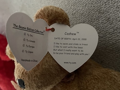 2 Beanie Baby bears SIZZLE & CASHEW - Picture 8 of 9