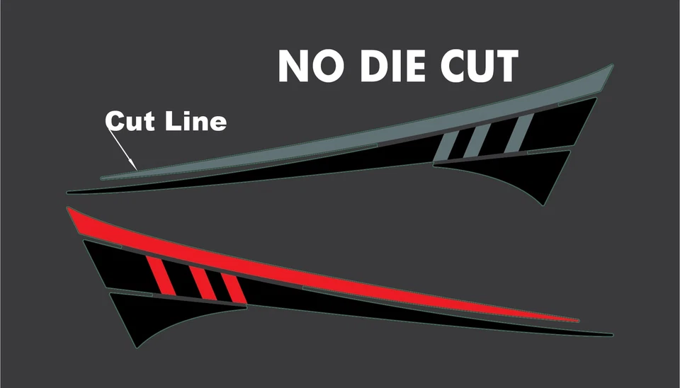 Calcomanías adhesivas laterales brillantes de vinilo para automóvil Racing Stripe Camaro Universal 67X17 Foto 2 de 4