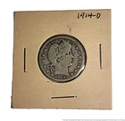 1914 Barber Collection Quarter Silver Coin 25c