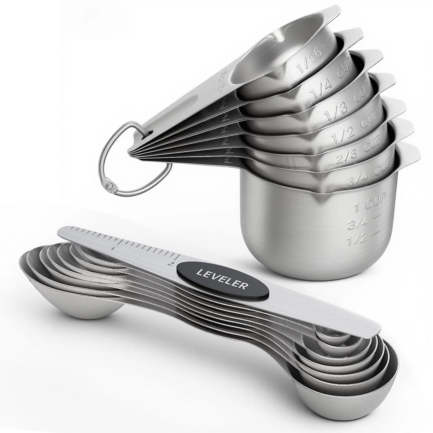 Measuring Cups and Spoons Set, 304 Stainless Steel Measuring Cups Set of 7,8 ...