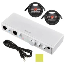 Arturia MiniFuse 4 Versatile Desktop USB Audio Interface White Bundle with 2x...