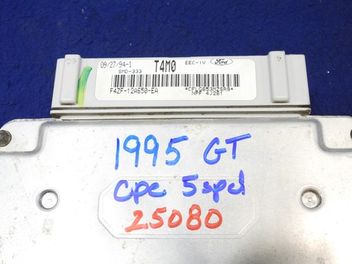 94 95 Ford Mustang GT 5.0L Manual Trans ECU Computer T4M0 Take Off M44 - Picture 5 of 6