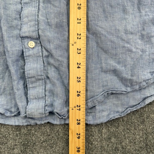 J Crew Shirt Mens Medium Blue Baird McNutt Irish Linen Classic Button Down - Picture 6 of 9