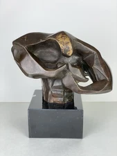 VINTAGE ABSTRACT BRONZE SCULPTURE SIGNED BASTI 3/7 LIMITED EDITION CUBISM