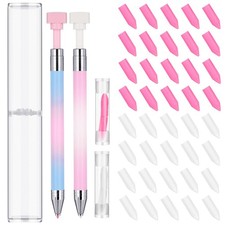 2 Pack Diamond Painting Pens with 40 Replacement Wax Pink Wax Diamond Art Acc...
