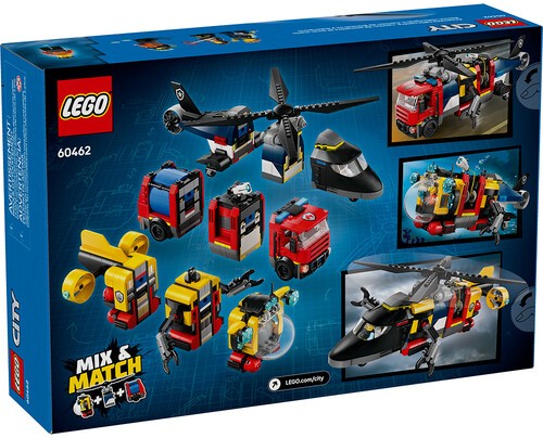 LEGO® City Tolle Fahrzeuge Hubschrauber, Feuerwehrauto & U-Boot Remix 60462 [Neu - Bild 5 von 5