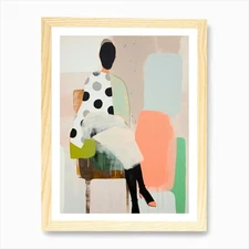 Woman without Face. Geometry Patter Framed Wall Art Poster Canvas Print Picture