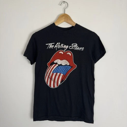 80s Rolling Stones Hot Lips Rock Band Concert Tour T 1980s vintage concert t-shirt, vintage, size S, single stitch, B+ condition