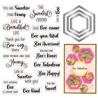 Honey Bee Sentiment Clear Stamps and Metal Cutting Dies Sets for Card Making